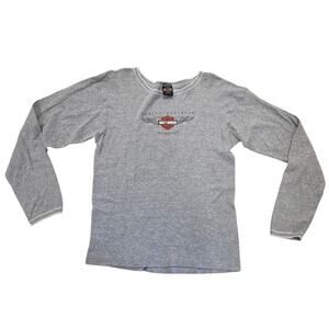 Vintage Harley Davidson Gray Northern Utah 2000 Y2K Long Sleeve Shirt Size XL